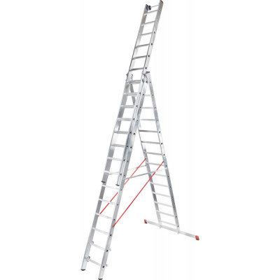 Индустриальная алюминиевая трехсекционная лестница Новая Высота 5230314
