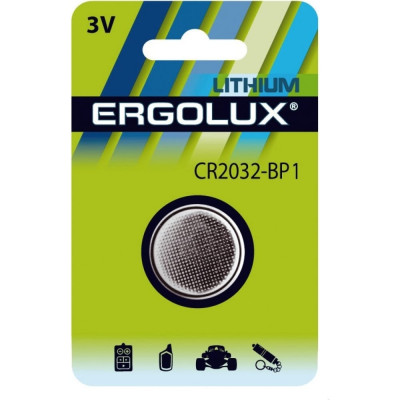 Литиевая батарейка Ergolux ergolux CR2032 15076