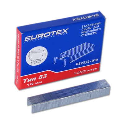 Скобы для мебельного степлера EUROTEX 032332-010