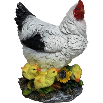 Садовая фигура ФлораПласт Курица с цыплятками на подсолнухе 67822