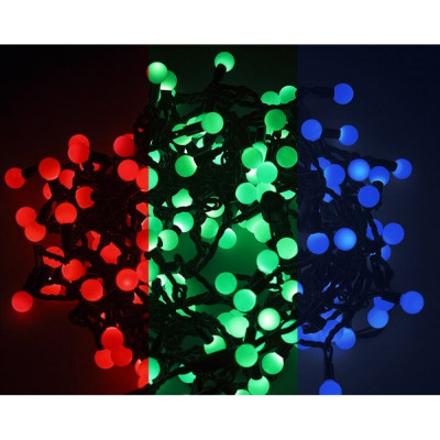 Гирлянда Neon-Night мультишарики d=23 мм 10м 80LED RGB, черный ПВХ 303-519