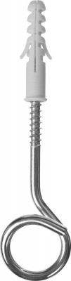 ЗУБР евро 12х60 / 8х135 мм, распорный дюбель полипропиленовый с шурупом-крюком, 15 шт (30695-12-60)
