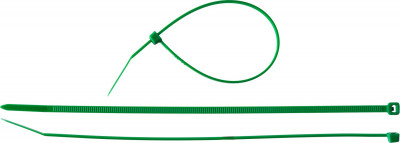 ЗУБР кс-з1, 3.6 x 200 мм, нейлон ра66, 100 шт, зеленые, кабельные стяжки, профессионал (309060-36-200)