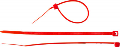 Кабельные стяжки красные кс-к1, 2.5 x 150 мм, 100 шт, нейлоновые, ЗУБР профессионал
