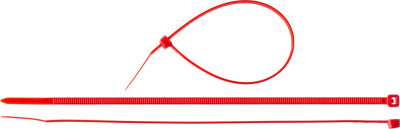 ЗУБР кс-к1 3.6 x 300 мм, нейлон ра66, кабельные стяжки красные, 100 шт, профессионал (309040-36-300)