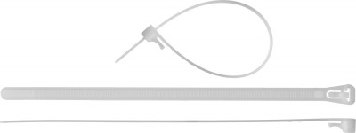 ЗУБР кср-б1, 7.5 x 150 мм, нейлон ра66, 100 шт, белые, кабельные стяжки разъемные, профессионал (309240-75-150)
