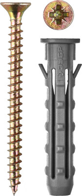 ЗУБР 6 х 40 / 4.0 х 50 мм, 10 шт, распорный дюбель с саморезом (30661-06-40)