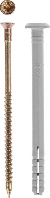 ЗУБР 6 x 80 мм, грибовидный бортик, дюбель-гвоздь полипропиленовый, 70 шт (4-301355-06-080)