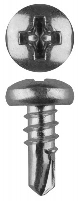 Саморезы слм-сц со сверлом для листового металла, 9 х 3.5 мм, 22 шт, оцинкованные, ЗУБР