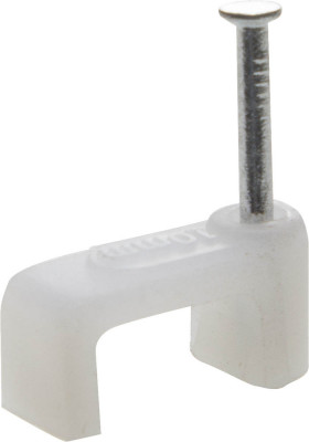 Stayer 8 мм, 100 шт, прямоугольная скоба-держатель с оцинкованным гвоздем (4511-08)