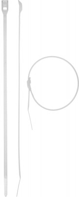 ЗУБР кобра, 4.6 x 205 мм, нейлон ра66, 25 шт, белые, кабельные стяжки с плоским замком, профессионал (30930-46-205)