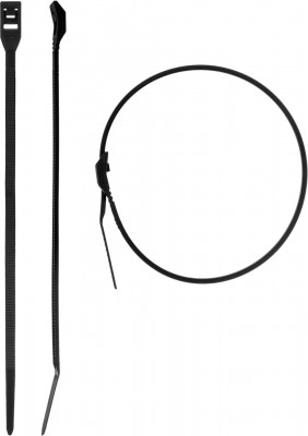ЗУБР кобра, 3.6 x 150 мм, нейлон ра66, 50 шт, черные, кабельные стяжки с плоским замком, профессионал (30935-36-150)
