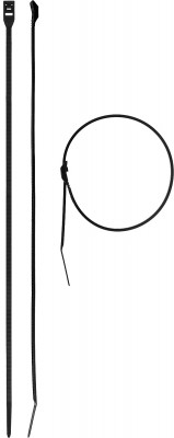 ЗУБР кобра, 2.5 x 205 мм, нейлон ра66, 50 шт, черные, кабельные стяжки с плоским замком, профессионал (30935-25-205)