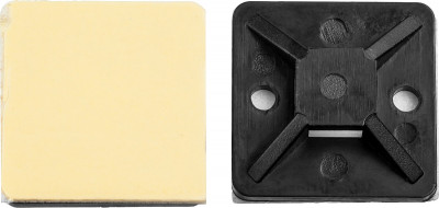 ЗУБР пхс, 20 x 20 мм, нейлон, 100 шт, черная, самоклеющаяся площадка под хомут-стяжку (30917-20)