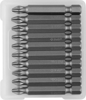 ЗУБР 10 шт, ph2, 50 мм, кованые биты (26001-2-50-10)
