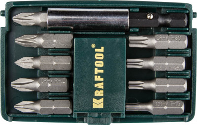 Kraftool compact-10, с магнитным адаптером, 10 шт, набор бит (26130-h10)