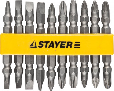 Stayer 10 шт, набор двусторонних бит (2605-h10)