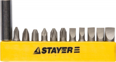 Stayer 12 шт, набор бит с адаптером (2609-h12)