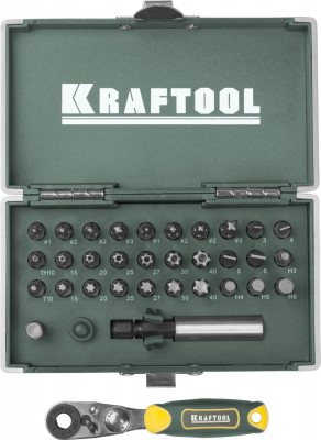 Kraftool x-drive, 33 шт, набор кованых торсионных бит (26065-h33)