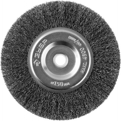 ЗУБР 150 х 12.7 мм, витая, стальная проволока 0.3 мм, щетка дисковая для ушм, профессионал (35185-150)