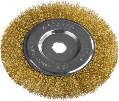 Stayer 200 мм, витая стальная латунированная проволока 0.3 мм, щетка дисковая для ушм, professional (35122-200)