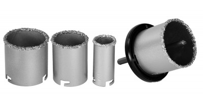 Kraftool 4 шт, d 33, 53, 67, 73 мм, l 55 мм, карбид-вольфрамовая крошка, набор кольцевых коронок (3340)