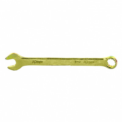 Ключ комбинированный, 10 мм, желтый цинк// сибртех