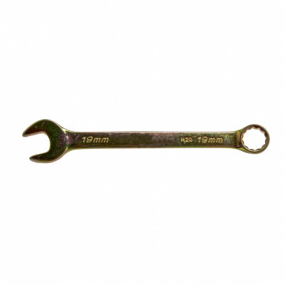 Ключ комбинированный, 19 мм, желтый цинк// сибртех