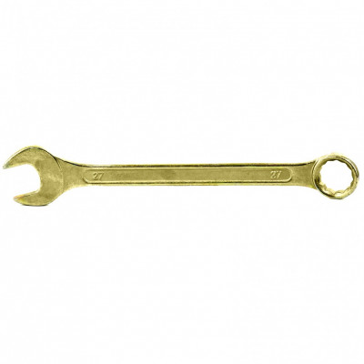 Ключ комбинированный, 27 мм, желтый цинк// сибртех