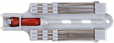 ЗУБР мастер 6 шт 140 мм набор надфилей, в держателе, с зажимной ручкой