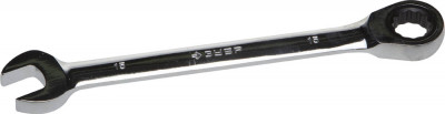 ЗУБР 27 мм, комбинированный трещоточный гаечный ключ, профессионал (27074-27)