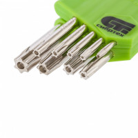 Набор ключей имбусовых tamper-torx, 9 шт., tt10-tт50, 45x, закаленные, короткие, никель// сибртех