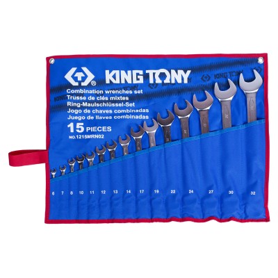 King tony набор комбинированных ключей, 6-32 мм, чехол из теторона, 15 предметов