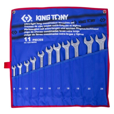 King tony набор комбинированных удлиненных ключей, 8-24 мм, чехол из теторона, 11 предметов