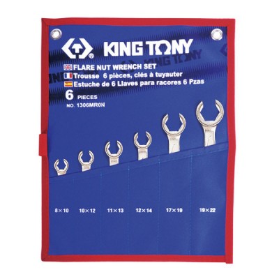 King tony набор разрезных ключей, 8-22 мм, чехол из теторона, 6 предметов