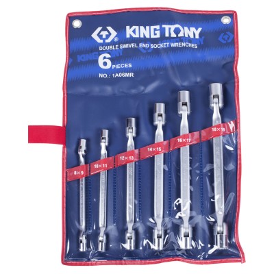 King tony набор торцевых ключей с шарниром, 8-19 мм, 6 предметов