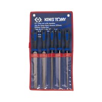 King tony набор напильников 250 мм, двухкомпонентные рукоятки, 5 предметов
