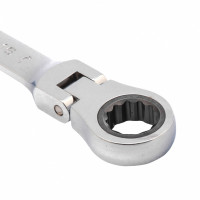 Ключ комбинированный трещоточный, 16 мм, crv, шарнирный, зерк.хром// matrix