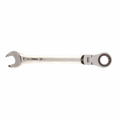 Ключ комбинированный трещоточный, 30 мм, crv, шарнирный, зерк.хром// matrix