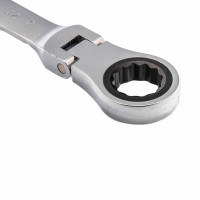 Ключ комбинированный трещоточный, 32 мм, crv, шарнирный, зерк.хром// matrix