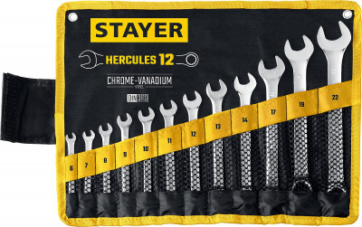 Stayer hercules, 12 шт, 6 - 22 мм, набор комбинированных гаечных ключей, professional (27081-h12)