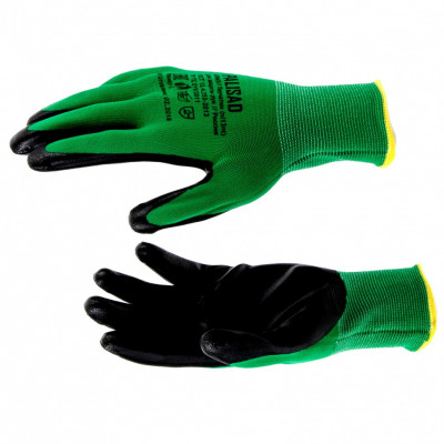 Перчатки полиэфирные с чёрным нитрильным покрытием, размер l, 15 класс вязки// palisad
