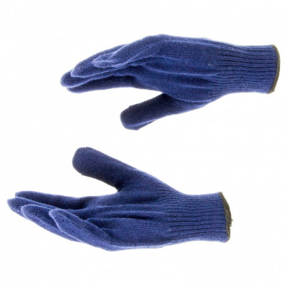 Перчатки трикотажные, акрил, цвет: синий, оверлок, россия// сибртех