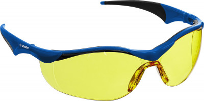 ЗУБР прогресс, открытого типа, жёлтые, линза устойчива к царапинам и запотеванию, защитные очки (110321)