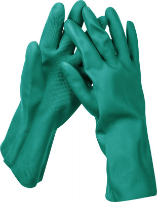 ЗУБР нитрил р.l, стойкие к кислотам и щелочам, нитриловые перчатки (11255-l)