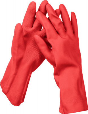 ЗУБР латекс+ р.xl, хозяйственно-бытовые стойкие к кислотам и щелочам, латексные перчатки (11250-xl)