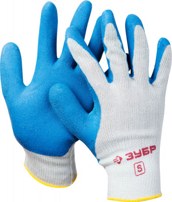 Особопрочные перчатки ЗУБР суперпрочные латексные рельефное покрытие, размер s
