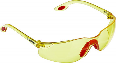 ЗУБР спектр 3, открытого типа, жёлтые, широкая монолинза, защитные очки (110316)