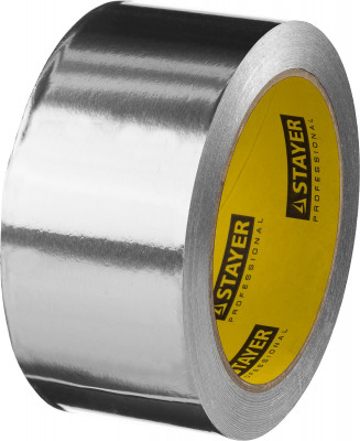 Stayer protape, 50 мм, 25 м, до 120 °с, самоклеящаяся алюминиевая лента, professional (12268-50-25)