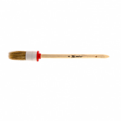 Кисть круглая № 4 (25 мм), натуральная щетина, деревянная ручка// mtx